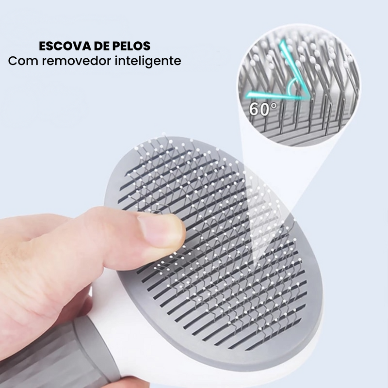 Escova Removedora de Pelos e Massageadora para Pets