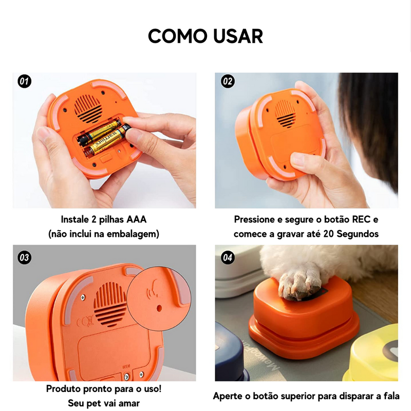Botões de Comunicação e Treinamento para Pets