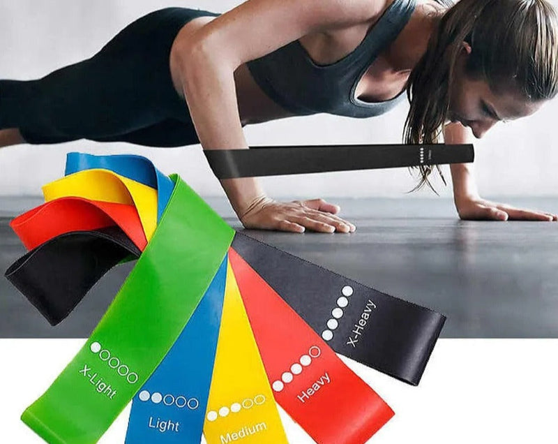Kit 5 - Crizz™ Faixas Elásticas Para Exercícios Multifuncional