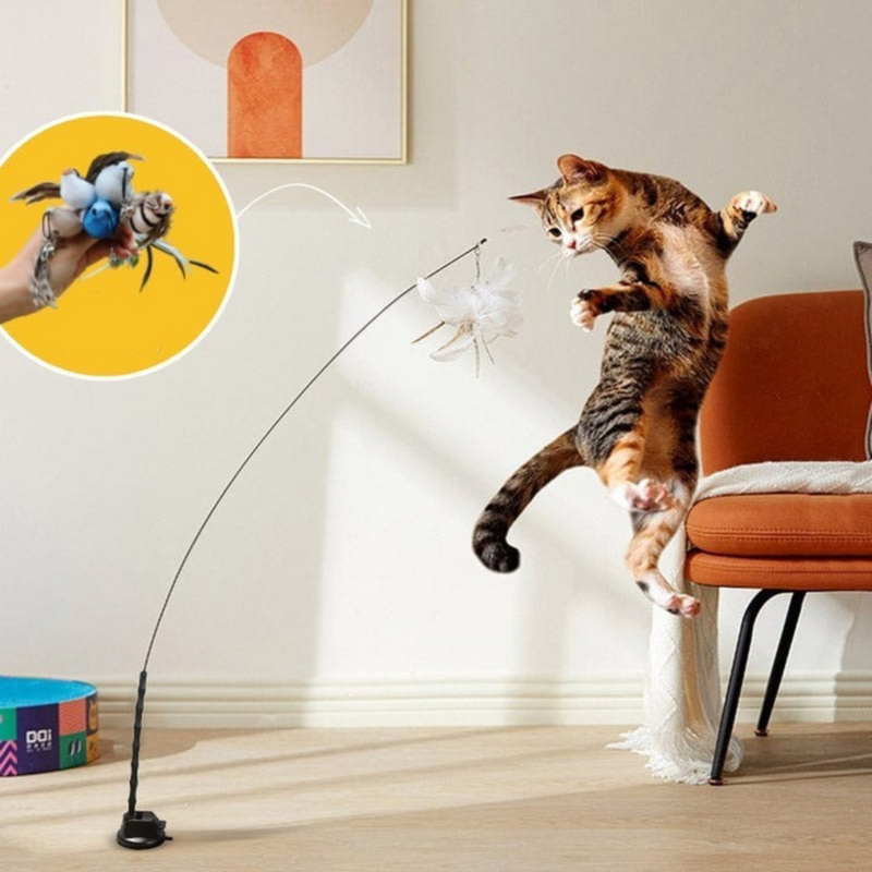 Brinquedo interativo para gatos simulação de pássaros