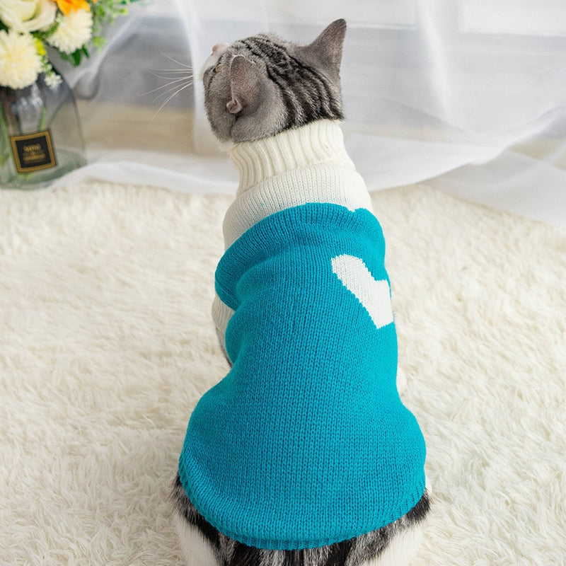 Suéter de Inverno em Tricô para Gatos
