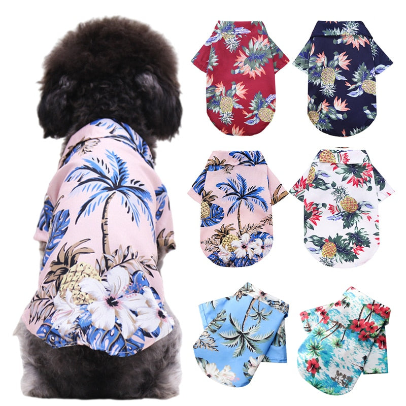 Camisa Estilo Praia Havaiana para Pets