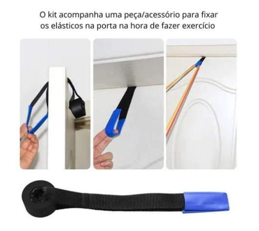 Kit Elásticos Crizz™ Extensores 11 Peças, Musculação, Yoga, Pilates