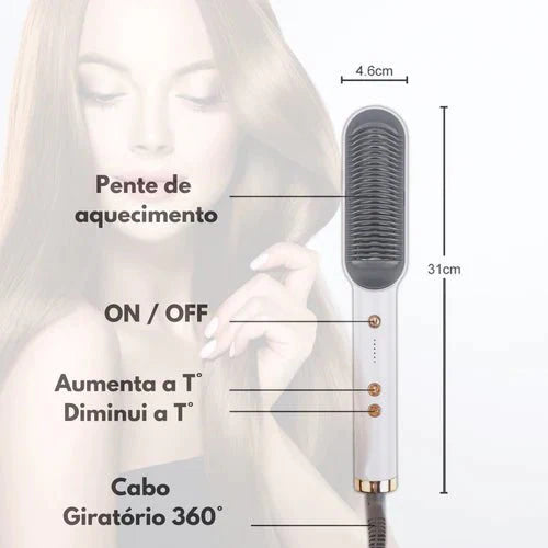 Escova Alisadora  4 em 1 - Crizz™ Inov & Tec Beauty Hair